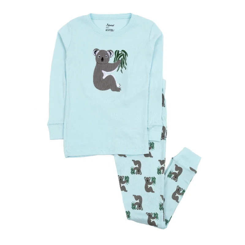 Kids Two Piece Cotton Pajamas Koala Blue