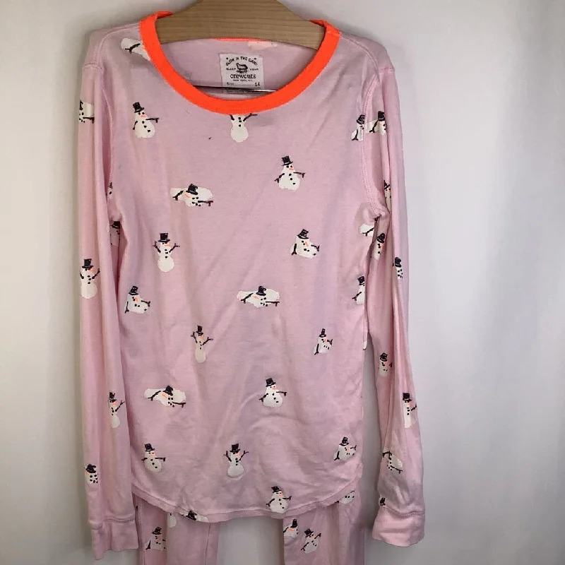 Size 14: Crewcuts Pink Snowman Long Sleeve 2pc PJS