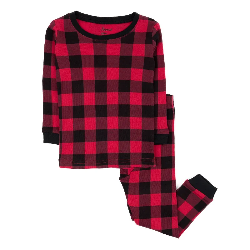 plaid black & red