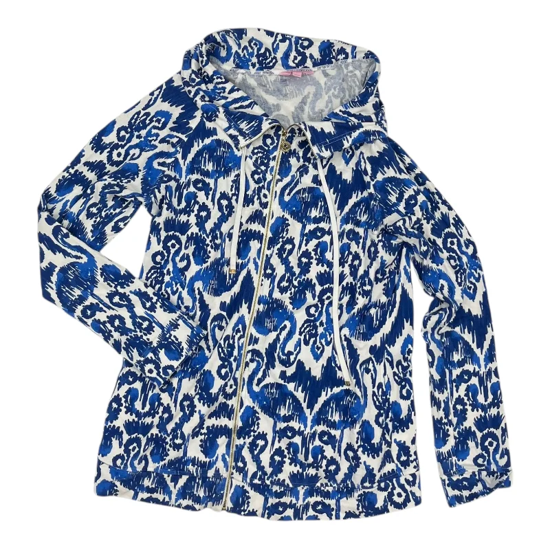 Sweatshirt Designer By Lilly Pulitzer In Blue & White, Size:L