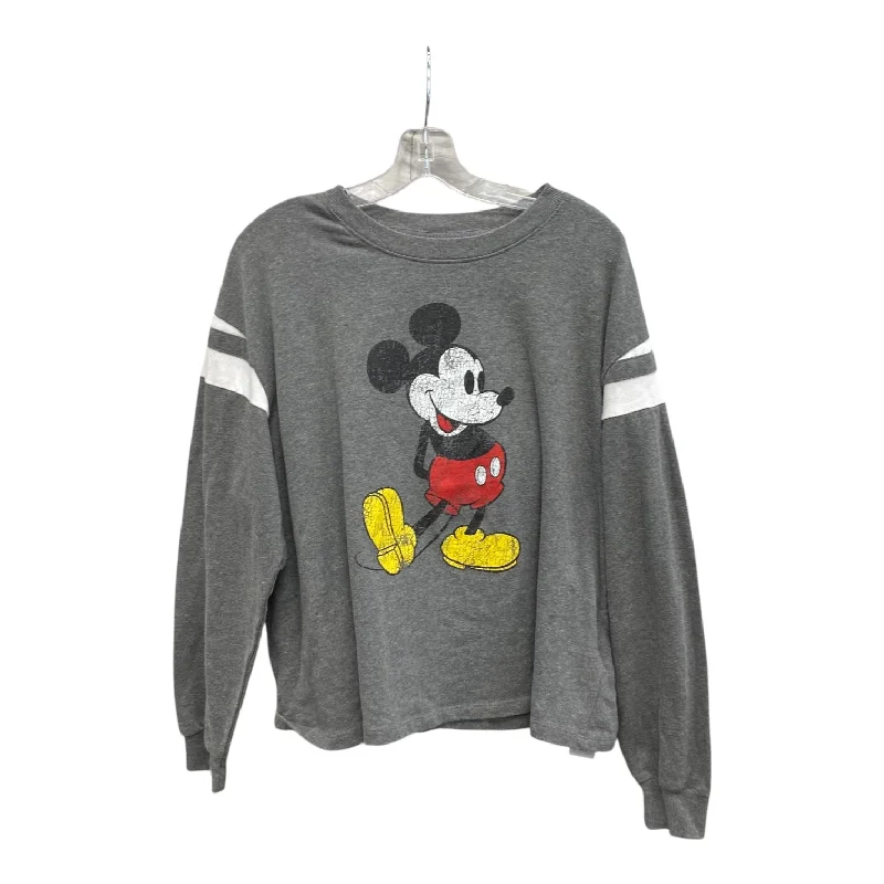 Sweatshirt Crewneck By Disney Store In Grey, Size:1X