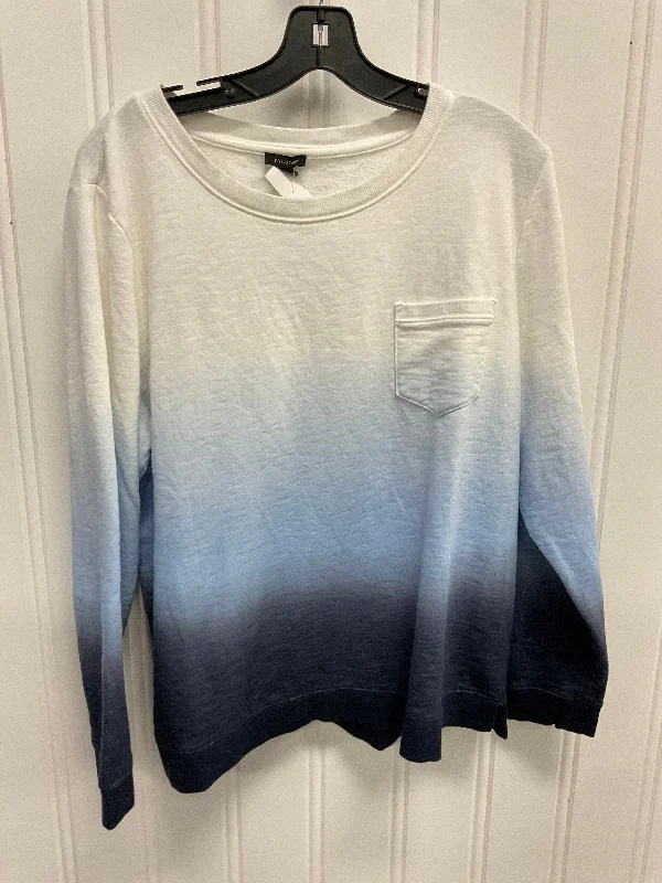 Sweatshirt Crewneck By Talbots In Blue & White, Size:Xl