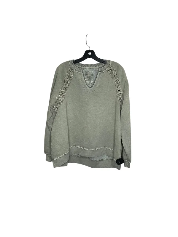 Sweatshirt Crewneck By C And C In Green, Size: 1x