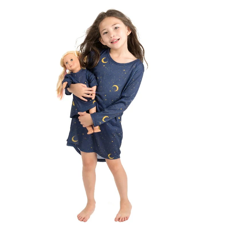 Girls and Matching Doll Nightgown Moon