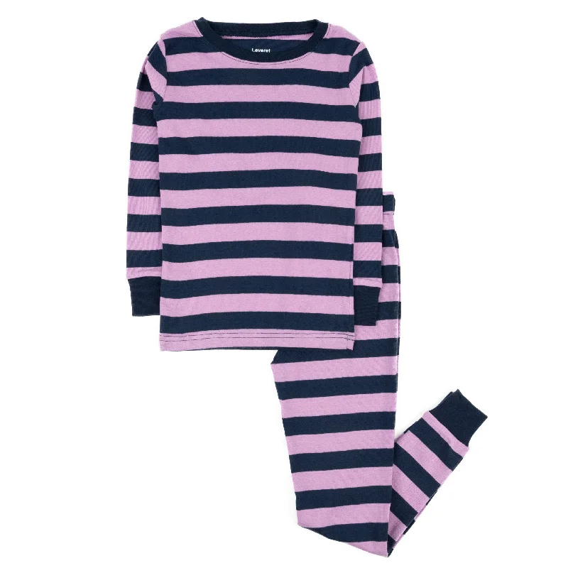 Kids Two Piece Cotton Pajamas Girls Striped