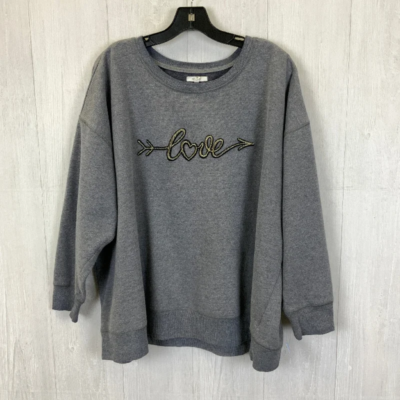 Sweatshirt Crewneck By Maurices In Grey, Size: 3x