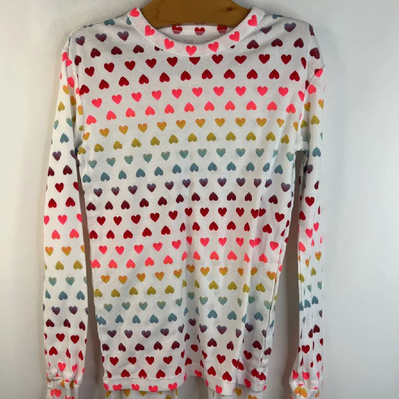 Size 12: Gap White/Colorful Hearts 2pc PJs