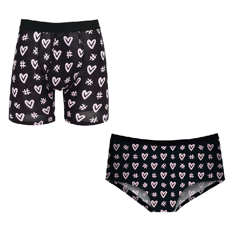 Matching Pairs Cheeky/Boxer - #hearts