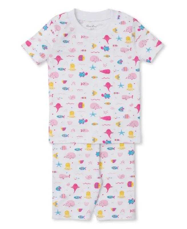 Girls' Pajama Set In Sea Life Pink