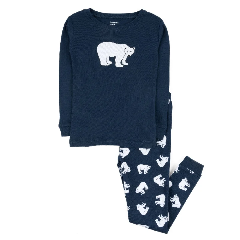 Christmas Kids Two Piece Cotton Pajamas Polar Bear